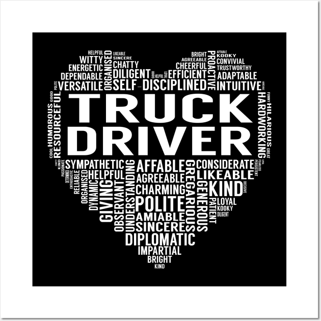 Truck Driver Heart Wall Art by LotusTee